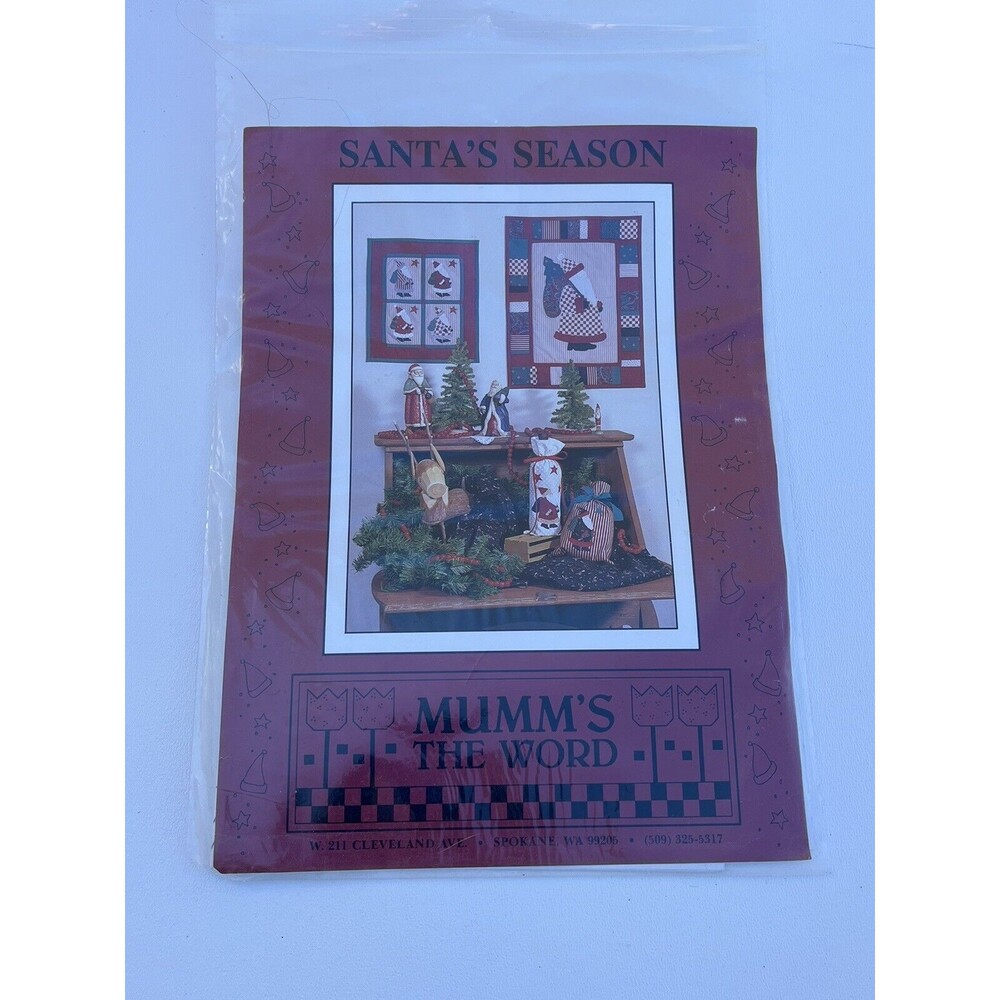 Gift Bag Wine Bag Santa Quilting Pattern Mumms Santa's Season 18" x 23" Xmas